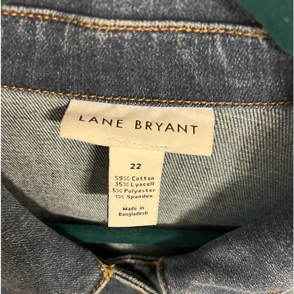 Denim jacket, Lane Bryant. Softer feel (note fabric tag), Size 22 (plus) - Picture 3 of 3